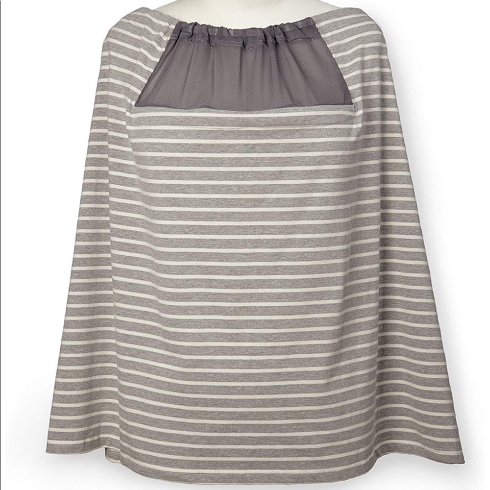 Skip Hop gray and white striped nursing cover